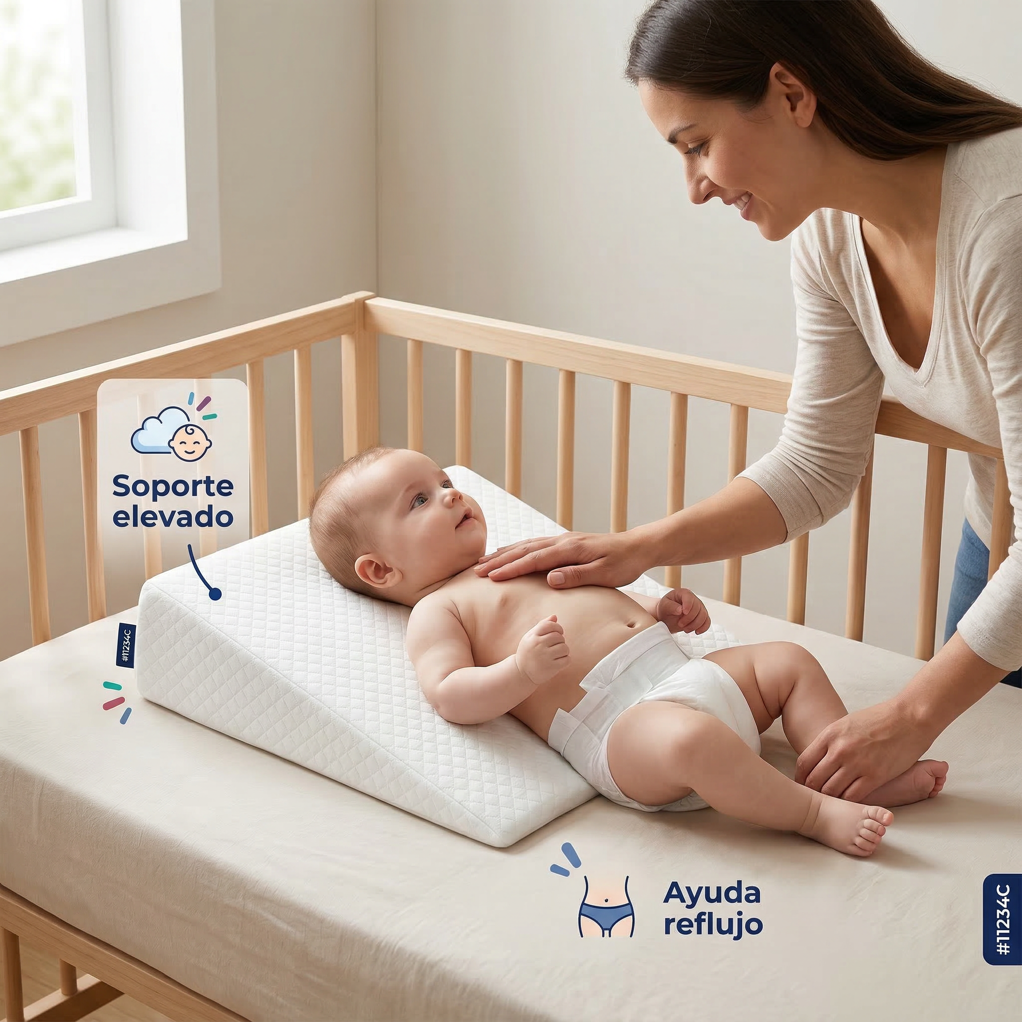 Almohada Bebé Antireflujo Colecho | Sueño Seguro y Cómodo