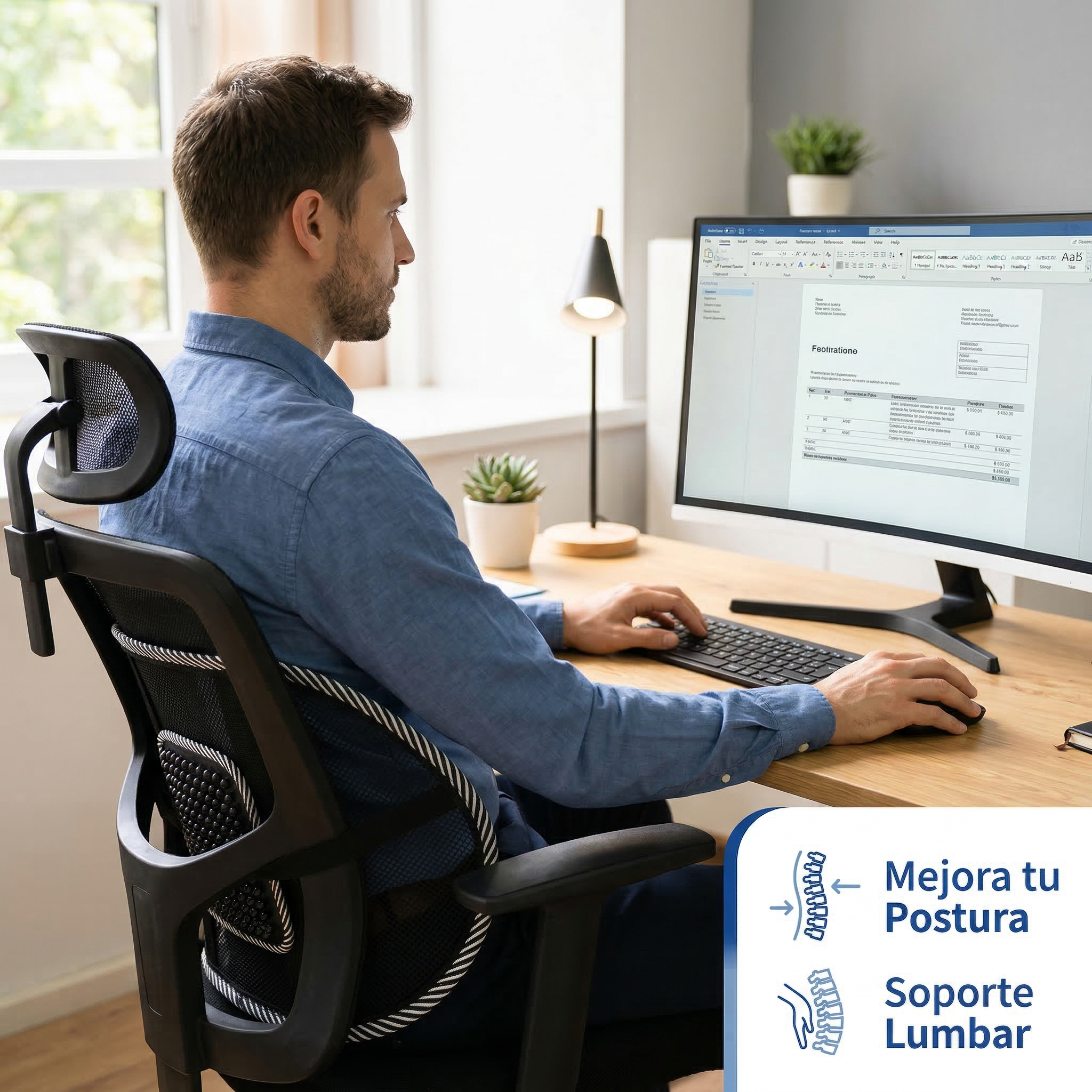 Soporte Lumbar Corrector Postura | Alivio Dolor de Espalda