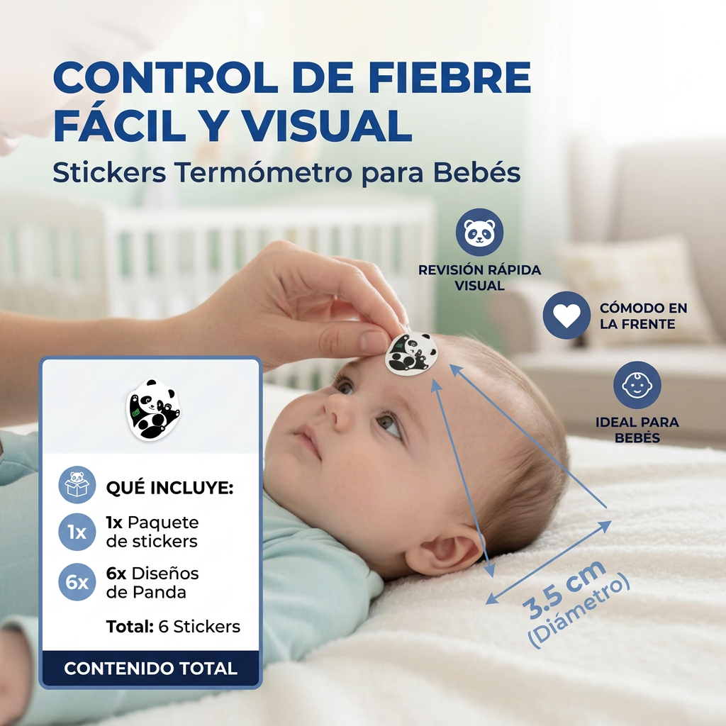Medidor Fiebre Niños Bebés Sticker | Temperatura Rápida Segura