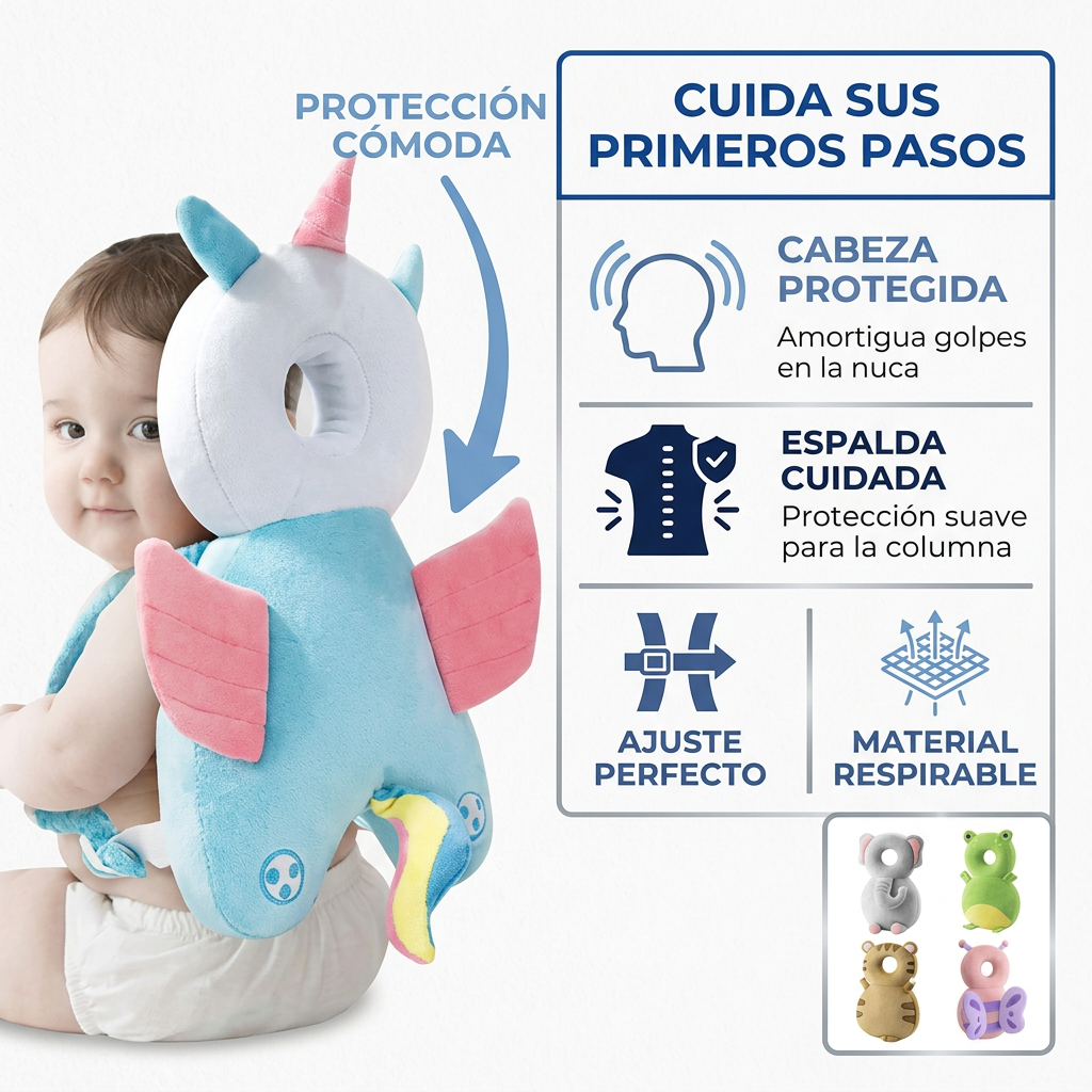 Cojín Protección Cabeza Bebé | Seguridad en Primeros Pasos