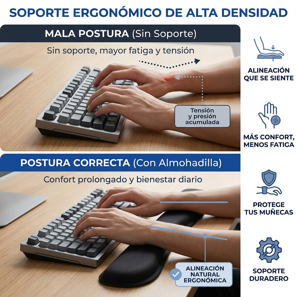 Almohadilla para Teclado Espuma | Ergonomía y Comodidad