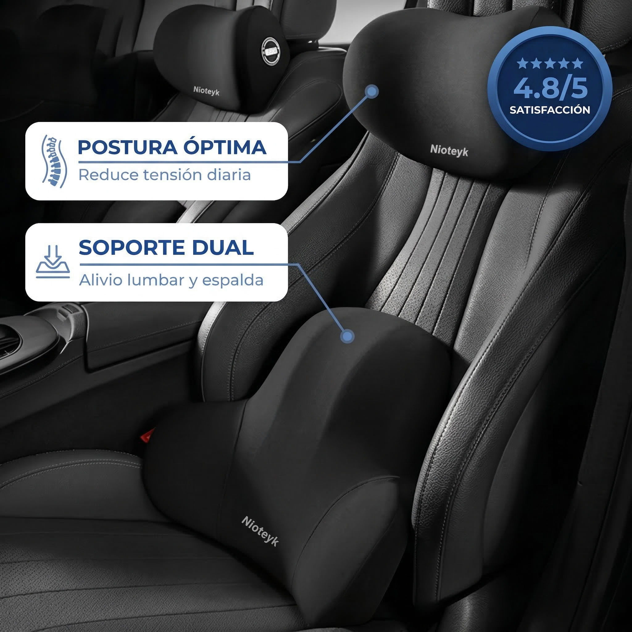 Kit Soporte Lumbar Carro + Oficina | Comodidad Completa