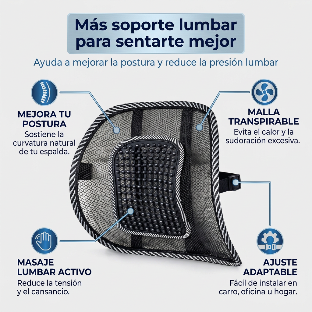 Soporte Lumbar Corrector Postura | Alivio Dolor de Espalda
