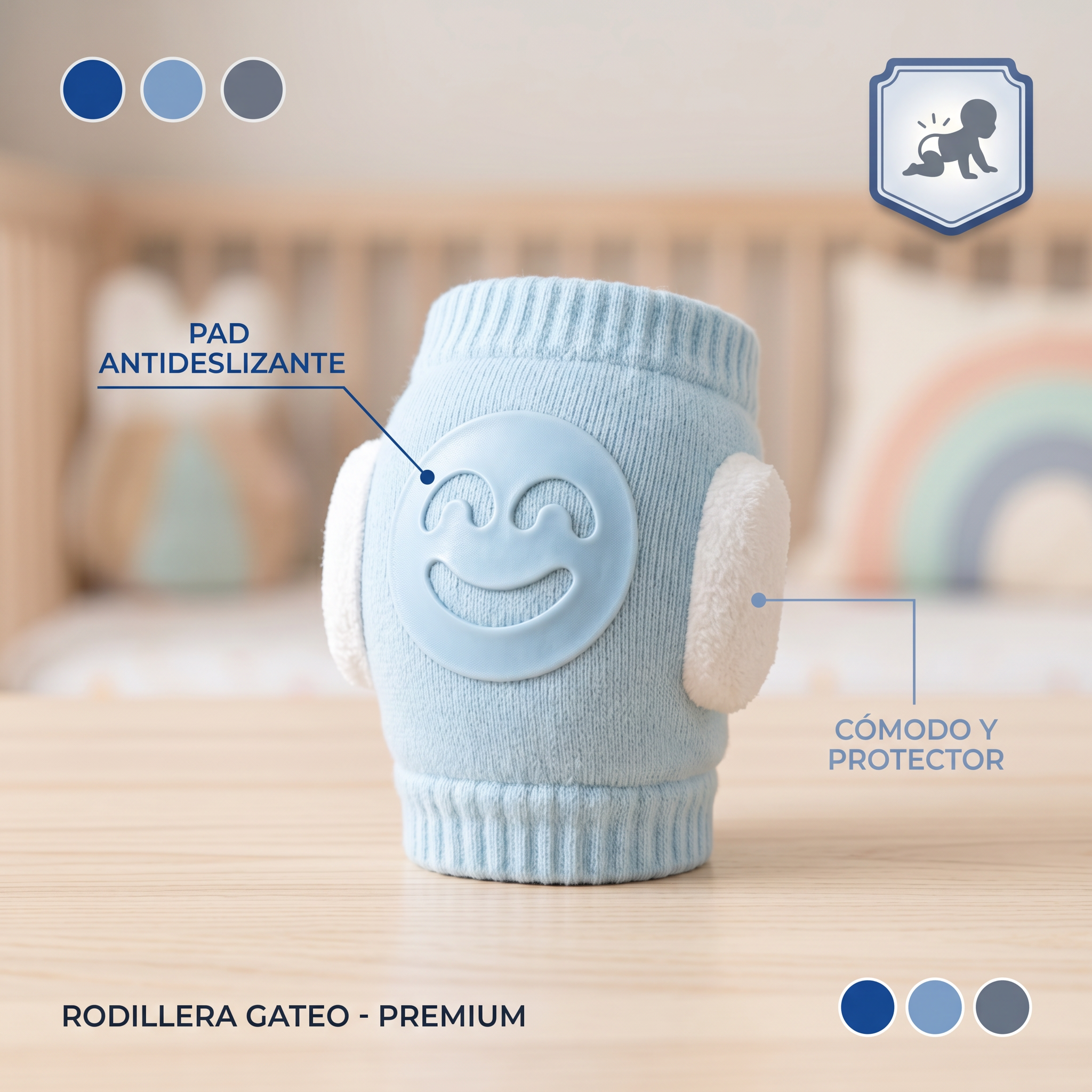 Rodilleras Acolchadas Antideslizantes para Bebé | Protección Gateo