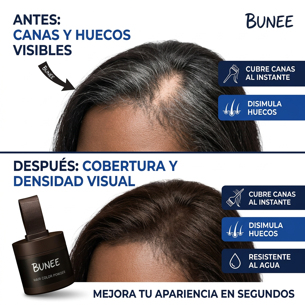 Tapa Canas Capilar Bunee | Cobertura Instant Canas Grises