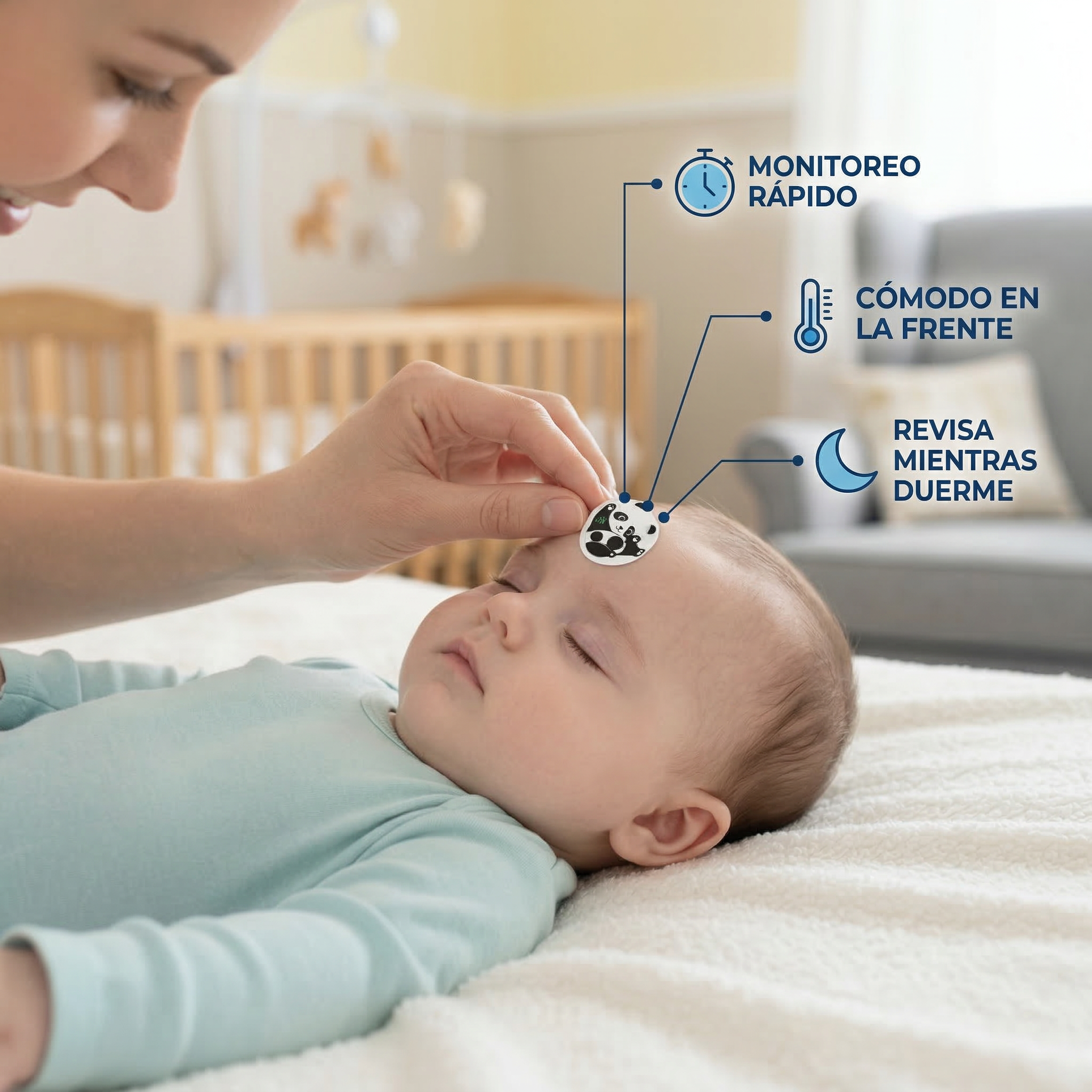 Medidor Fiebre Niños Bebés Sticker | Temperatura Rápida Segura