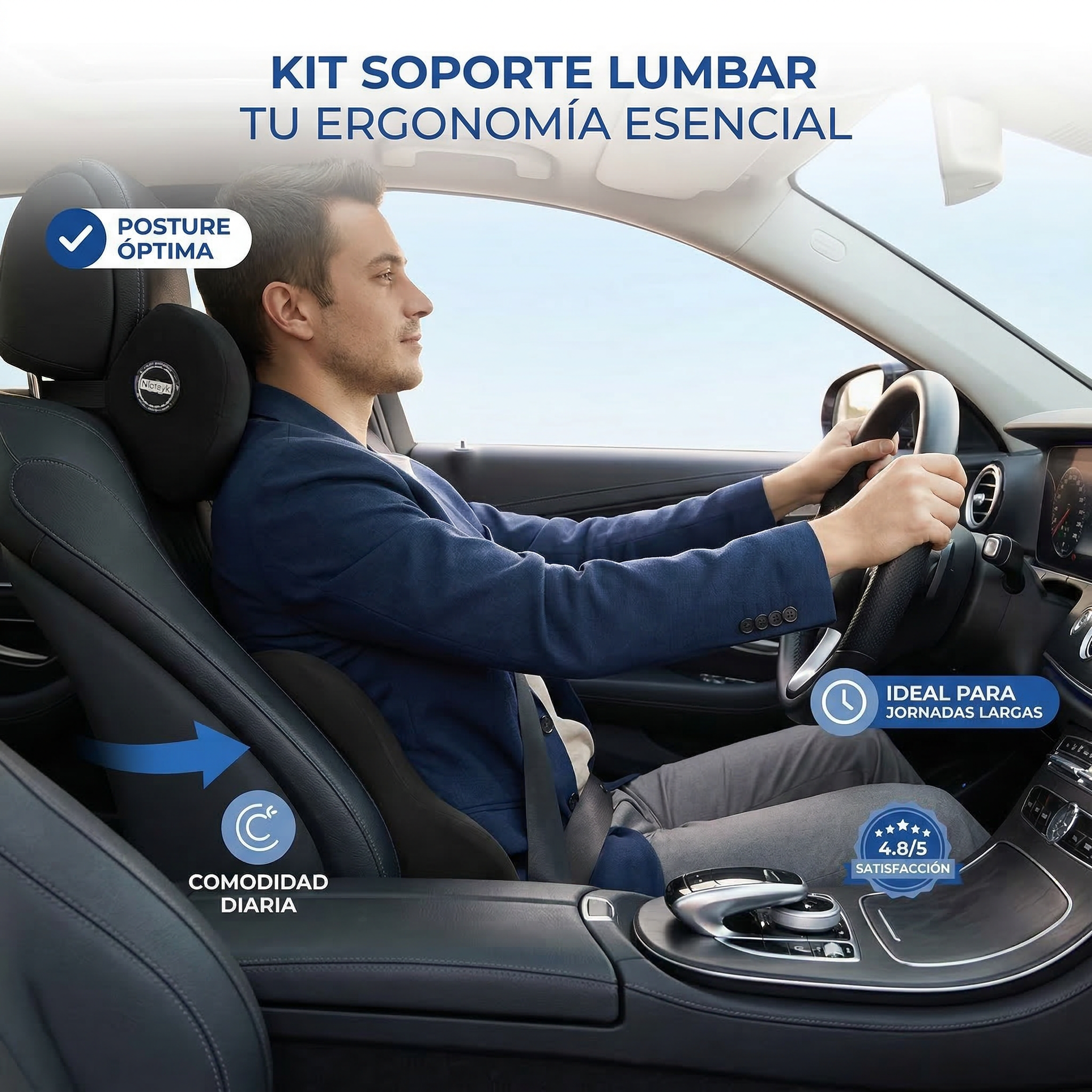 Kit Soporte Lumbar Carro + Oficina | Comodidad Completa