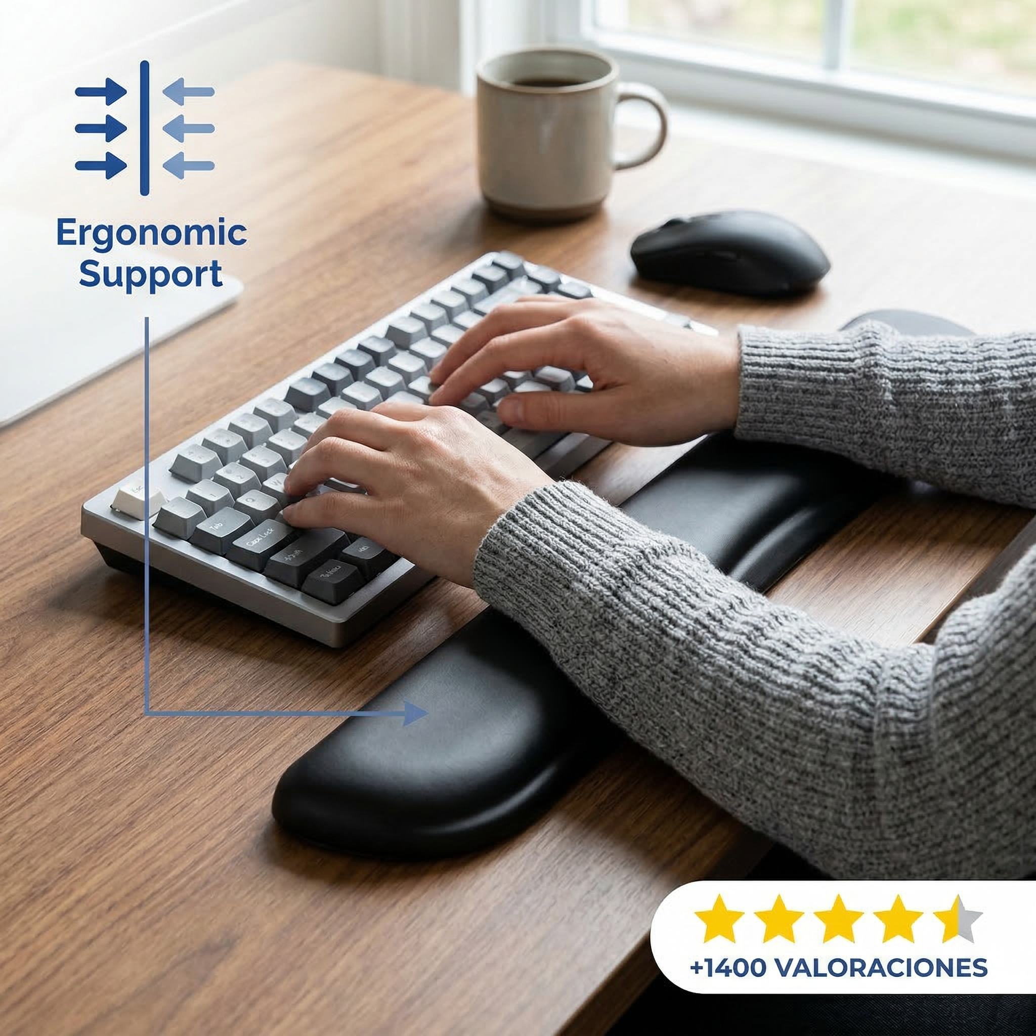 Almohadilla para Teclado Espuma | Ergonomía y Comodidad