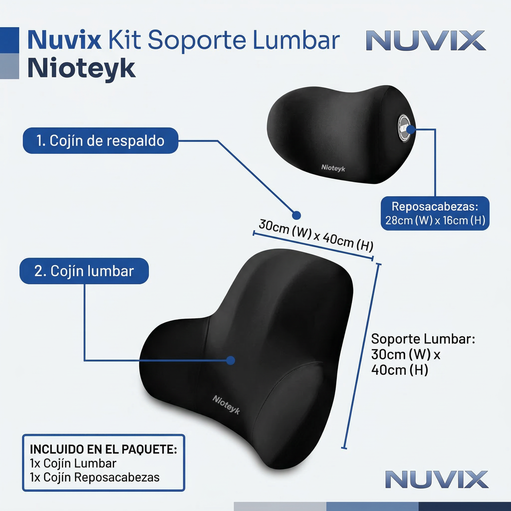 Kit Soporte Lumbar Carro + Oficina | Comodidad Completa
