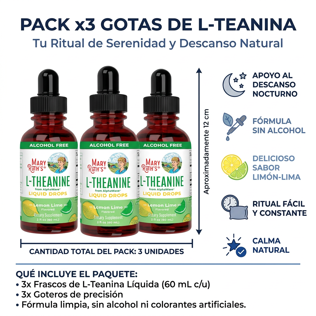 Gotas Líquidas L-Teanina X3 | Calma y Enfoque Sin Sedación