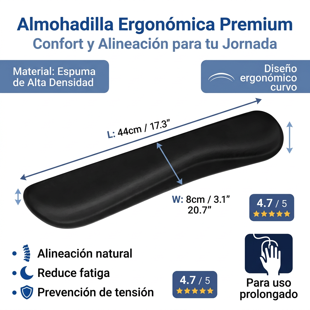 Almohadilla para Teclado Espuma | Ergonomía y Comodidad
