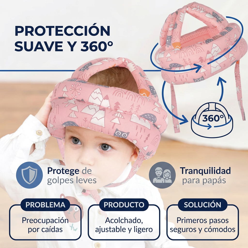 Gorro Protector Antigolpes Bebé | Defensa contra Caídas