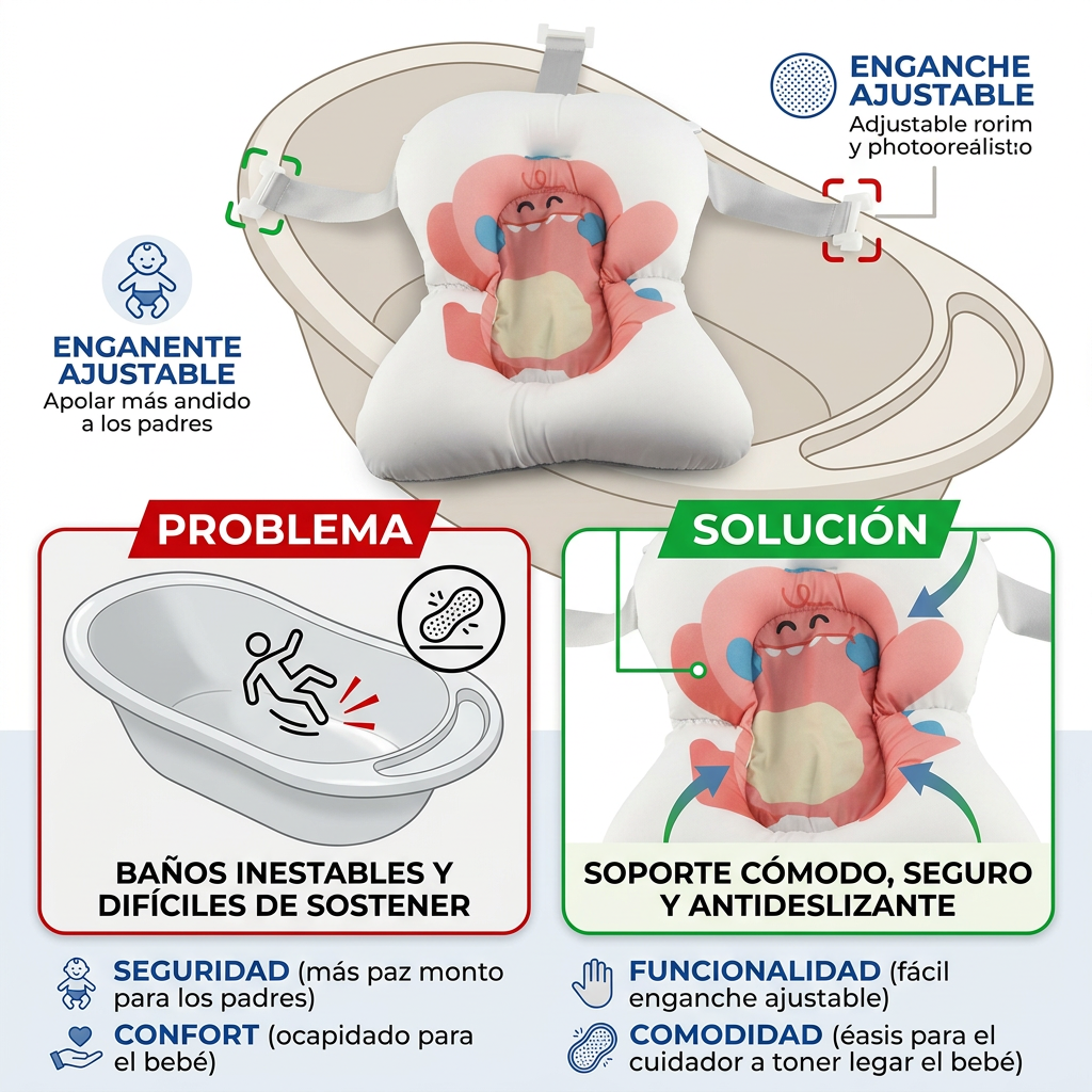 Cojín para Bañera Bebé | Seguridad y Comodidad en el Baño