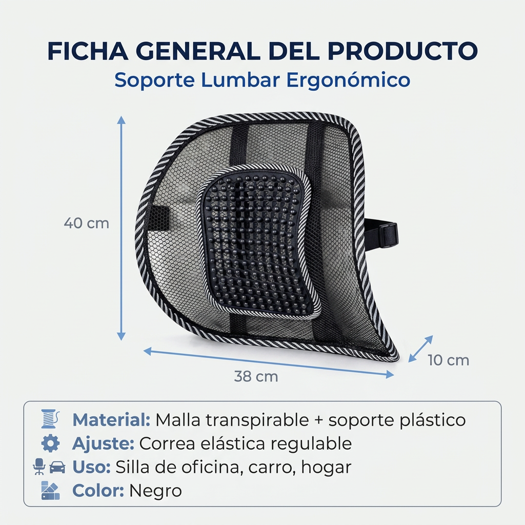 Soporte Lumbar Corrector Postura | Alivio Dolor de Espalda