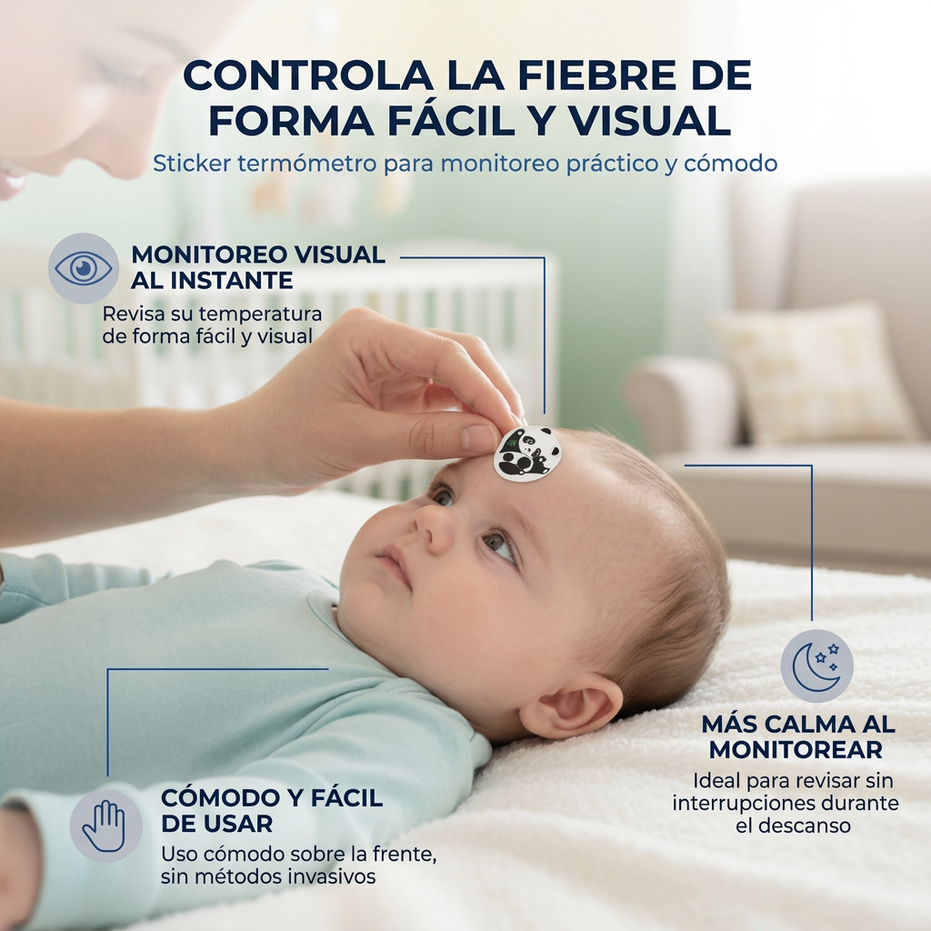 Medidor Fiebre Niños Bebés Sticker | Temperatura Rápida Segura