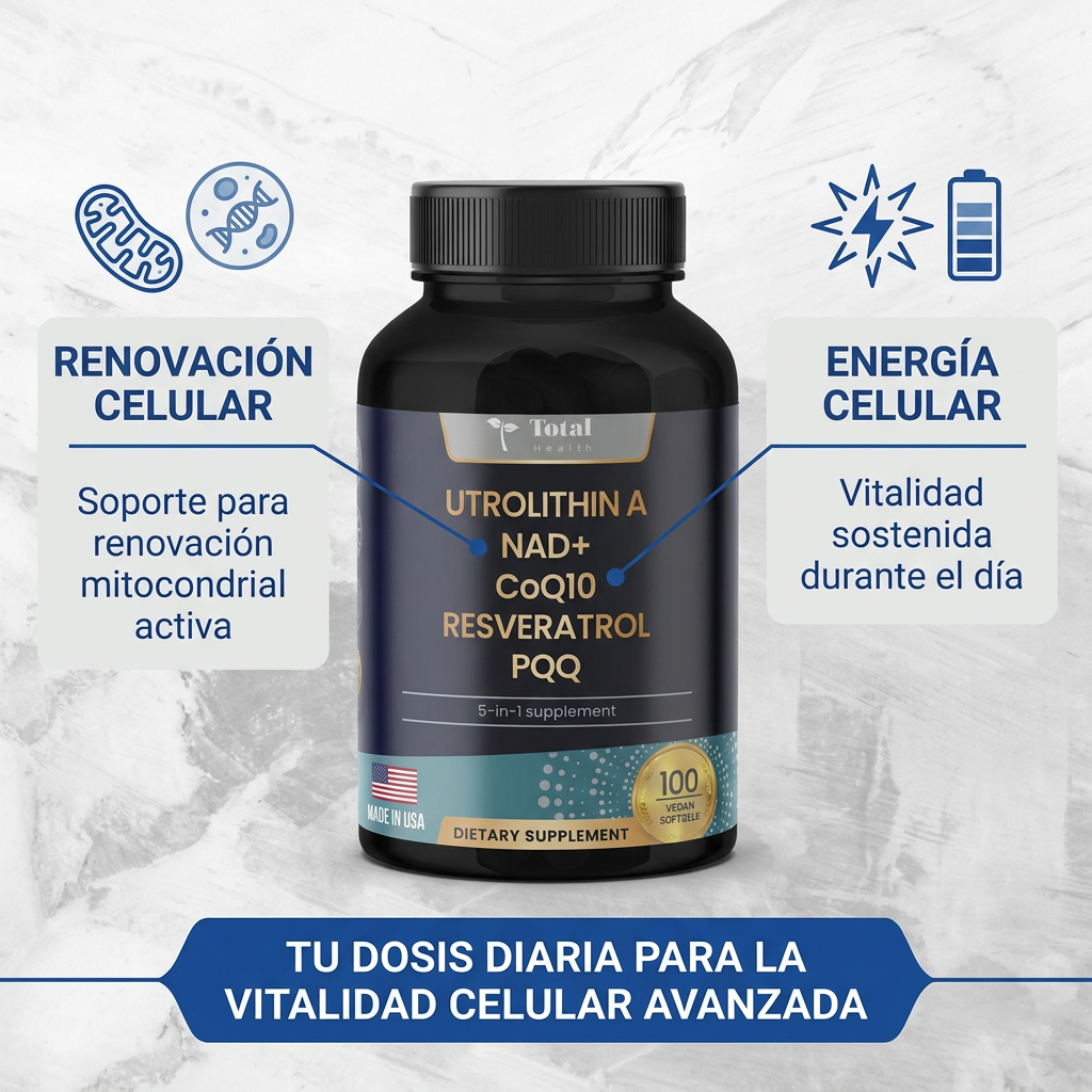 Urolitina A + NAD + CoQ10 + Resveratrol + PQQ | Bienestar