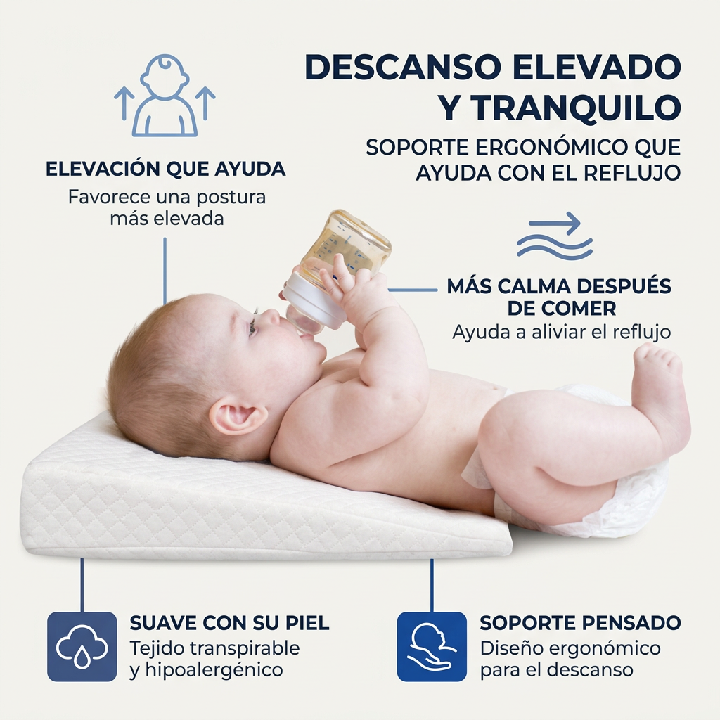 Almohada Bebé Antireflujo Colecho | Sueño Seguro y Cómodo