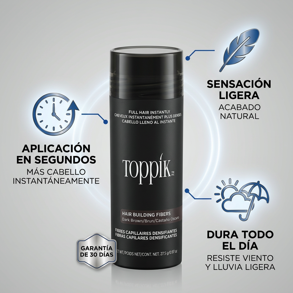 Toppik Fibras Capilares Negro 27.5g | Densidad Capilar Instant