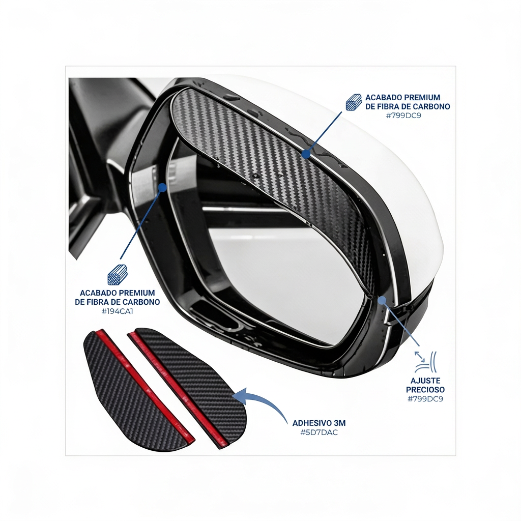 Protector Lluvia Espejos Carro | Visibilidad Clara en Lluvia