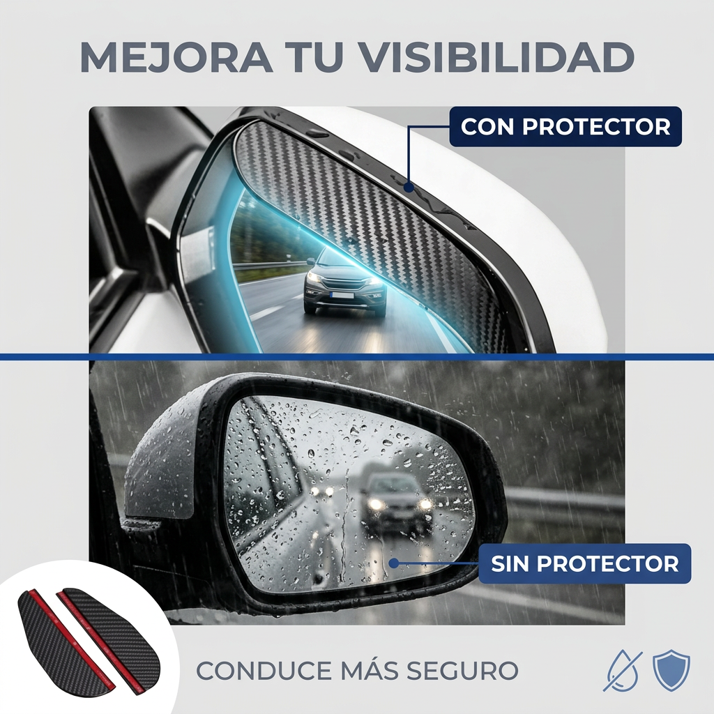Protector Lluvia Espejos Carro | Visibilidad Clara en Lluvia