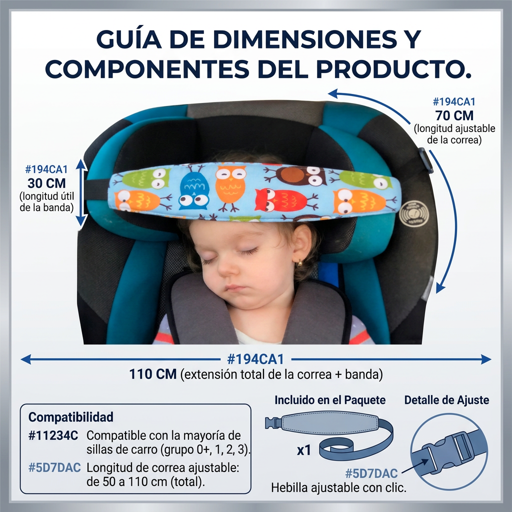 Reposacabezas Bebé Silla Carro | Apoyo Cabeza Ajustable