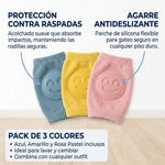 Pack de 3 Rodilleras Acolchadas Antideslizantes para Bebé | Protección Gateo
